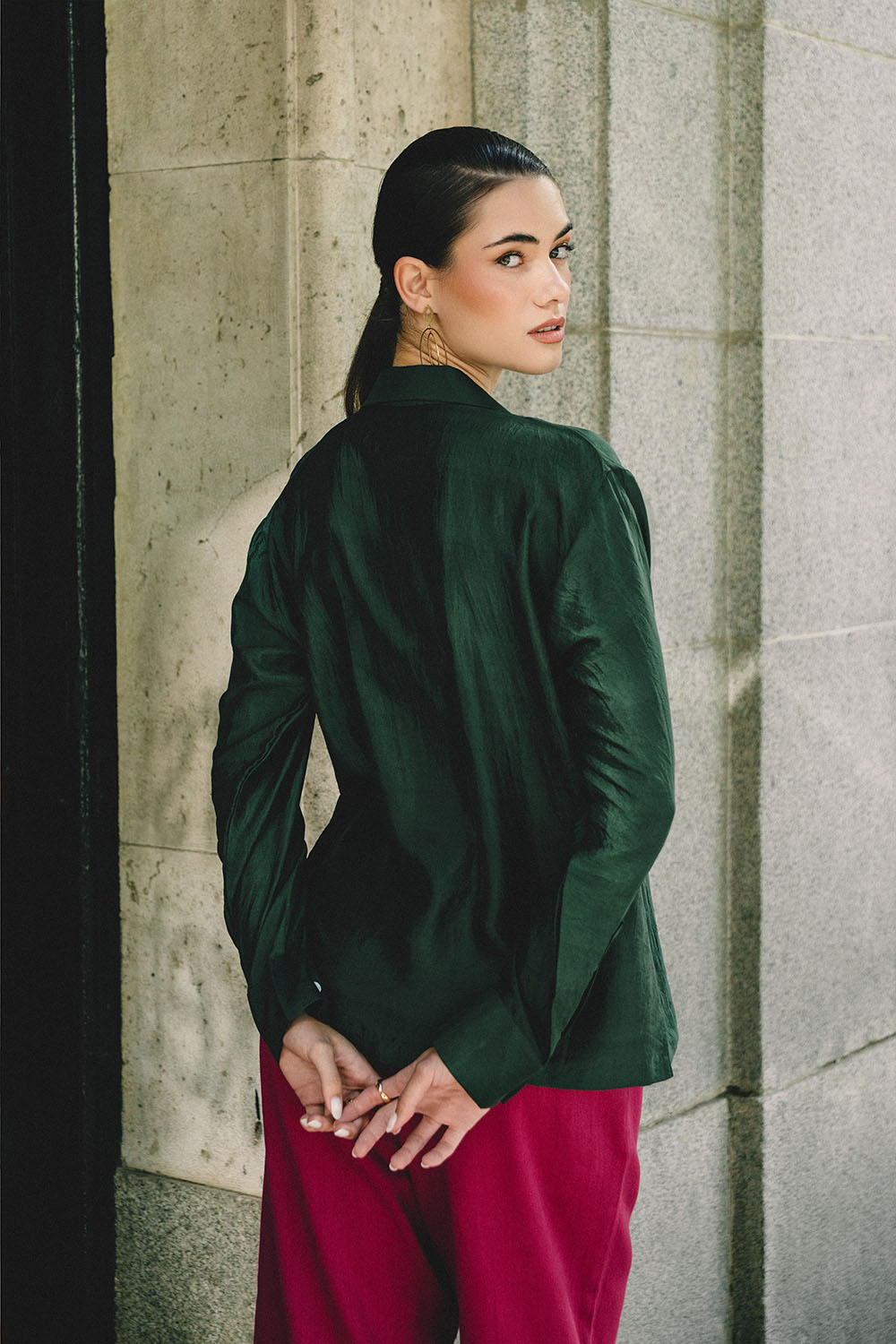 Forest Green Silk Shirt